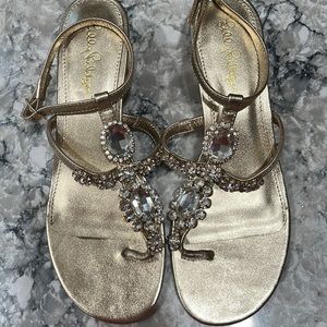 Lilly Pulitzer Embellished Wedge Sandal; never worn; size 6.5